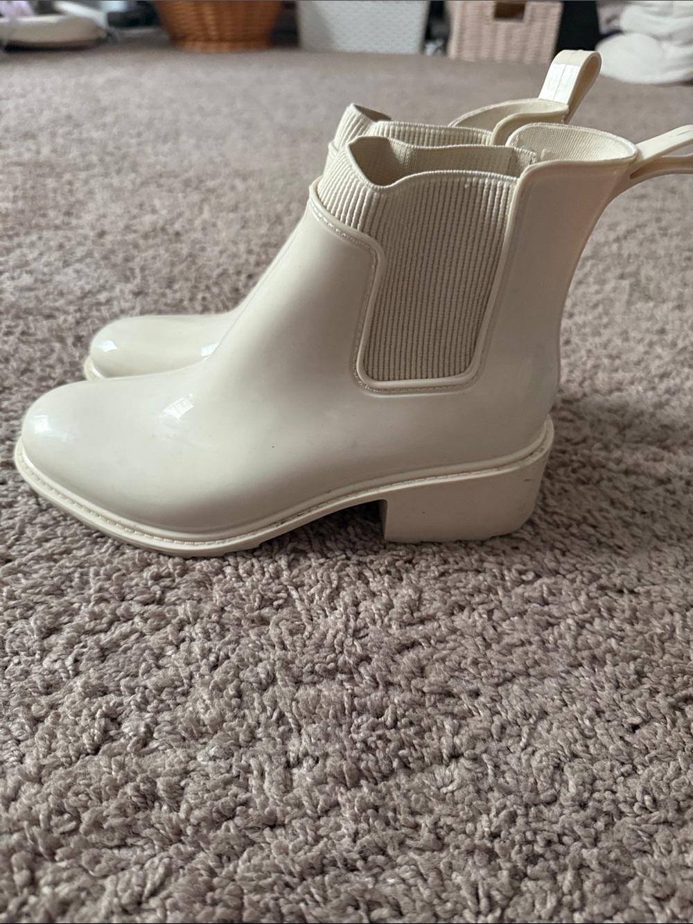 Chelsea Rain Boots — Cream Women's Ankle Boots